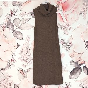 Heathered Form Fitting Cowl Neck Dress